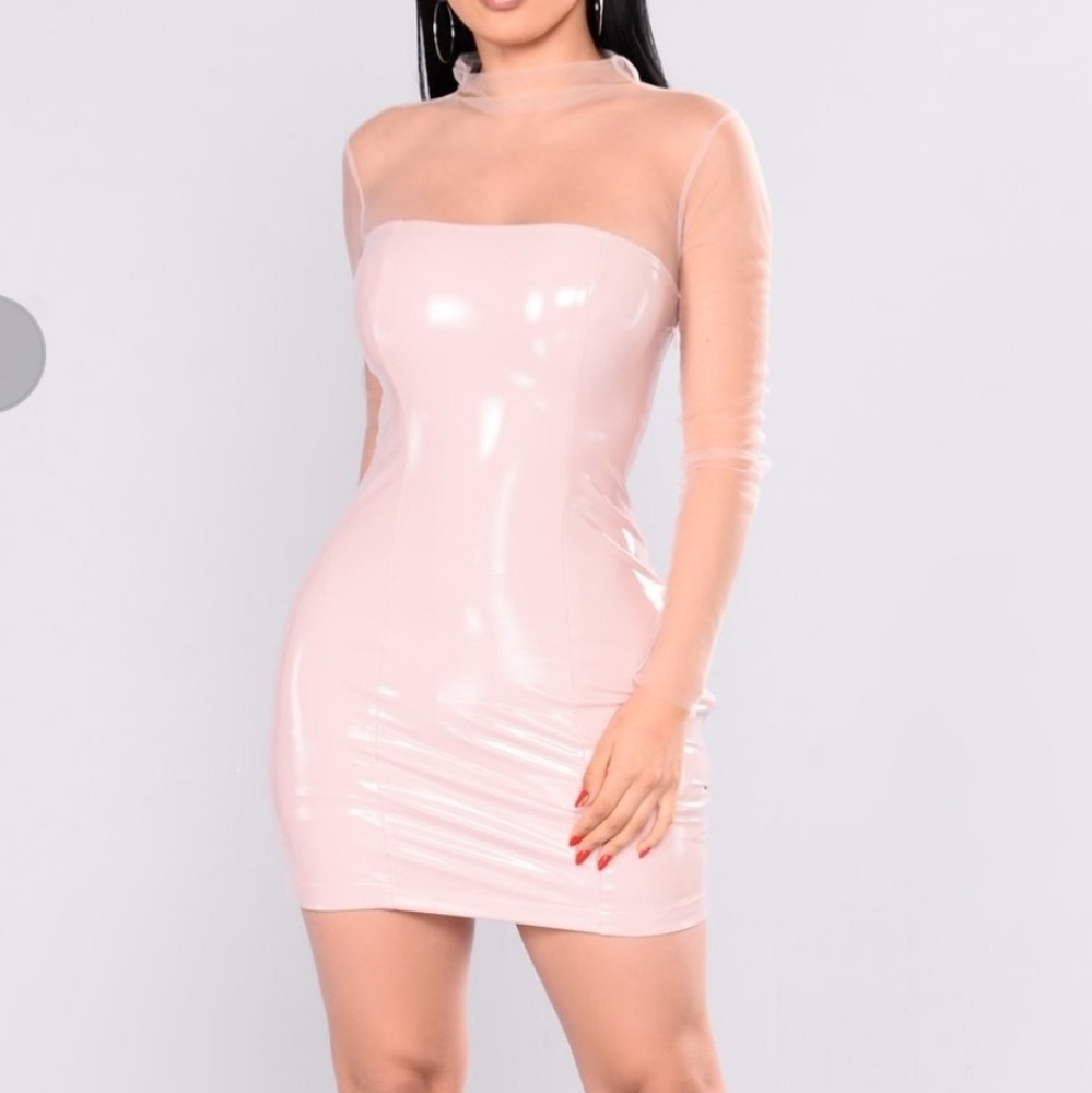 Pink latex dress
